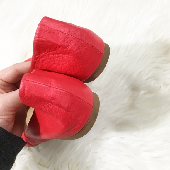 J. Crew : Poppy Red Leather Ballet Flats Size 8.5 - Picture 5 of 5